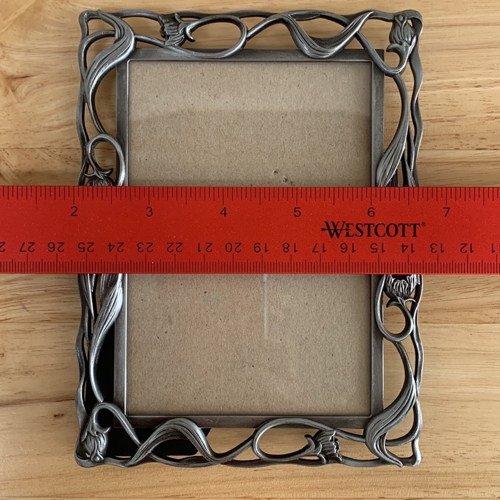 Pewter 5 x 3 photo frame beauty delicate floral design - Picture 4 of 7